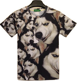3D T-shirts-Grumpy Husky