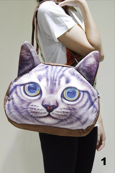 Cat 3D Printed Large shoulder bag