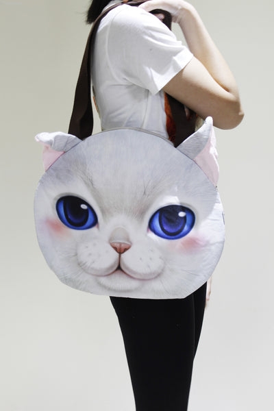 Cat 3D printed large shoulder bag
