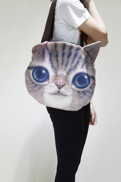Cat 3D printed large shoulder bag