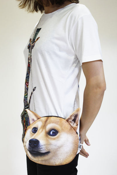 DOG 3D printed shoulder bag-Long chain strap