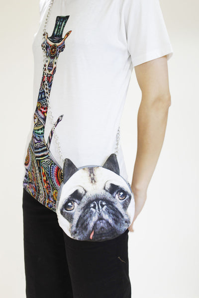 DOG 3D printed shoulder bag-Long chain strap