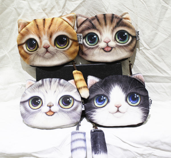 Large Coin purse-3d Cat group