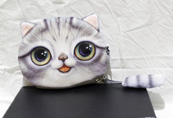 Large Coin purse-3d Cat group