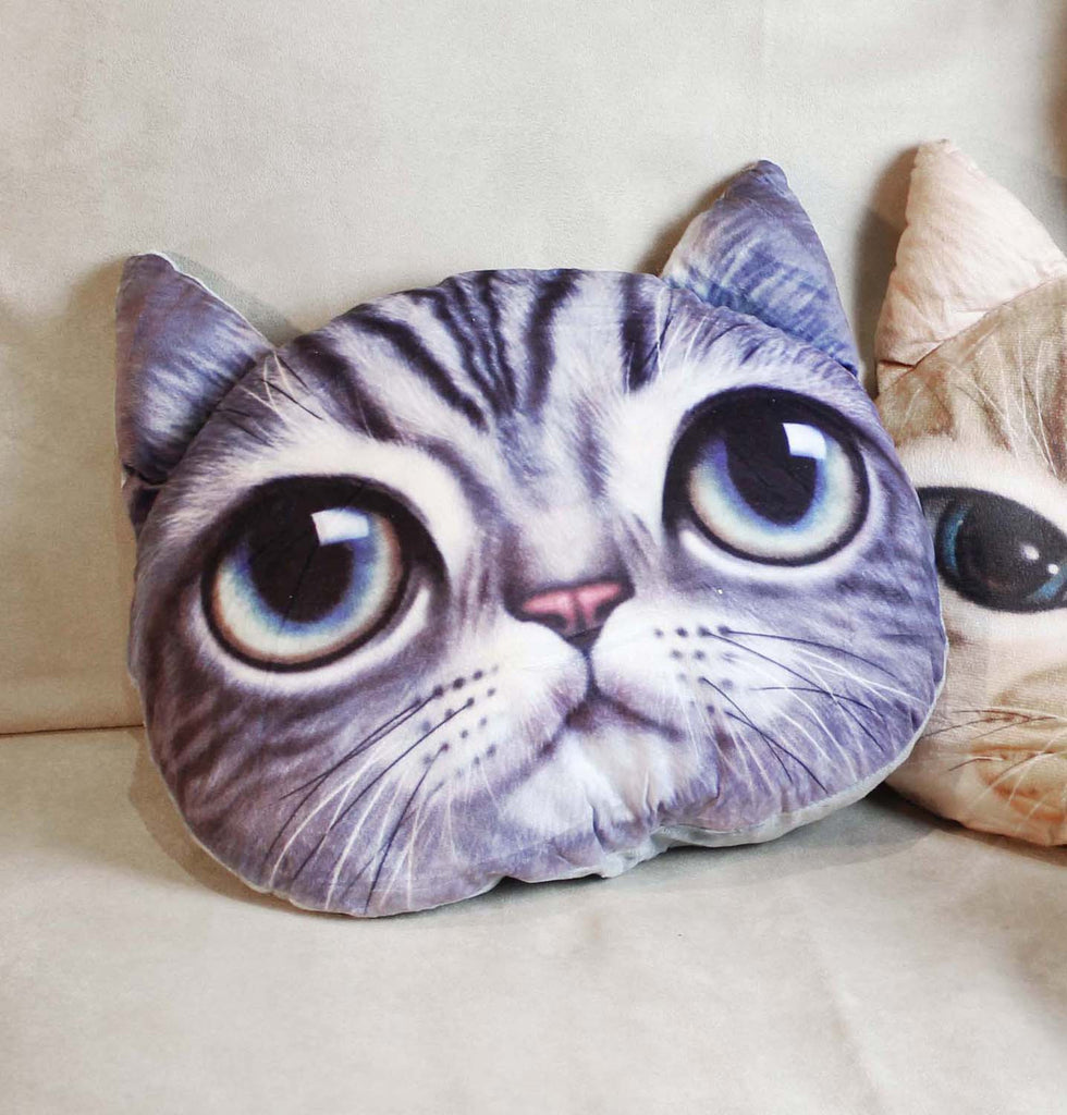 Cushion-3D Grey cat