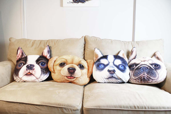 Cushion-3D Boston terrier