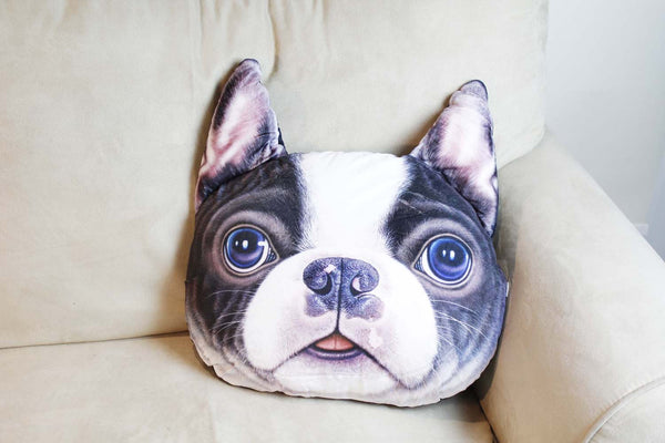 Cushion-3D Boston terrier