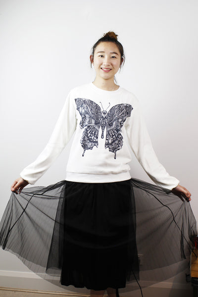 Sold! ACC Jumper-Black & white Butterfly