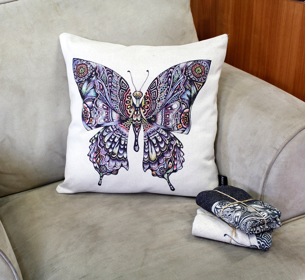 Cushion &  cover-Butterfly colour