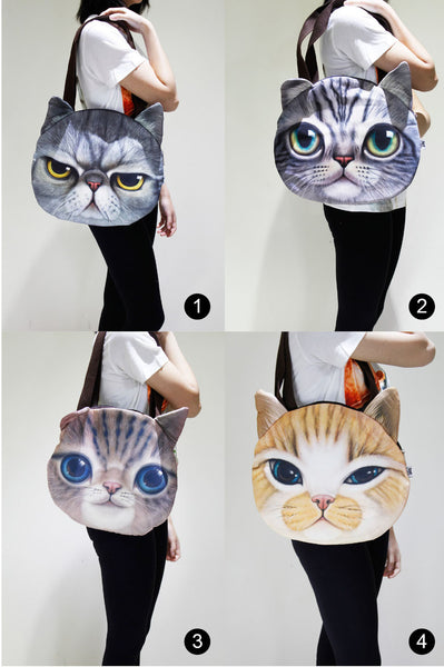 Cat 3D printed large shoulder bag