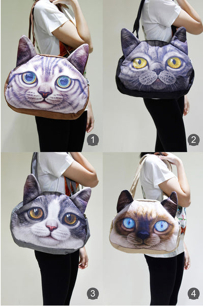 Cat 3D Printed Large shoulder bag